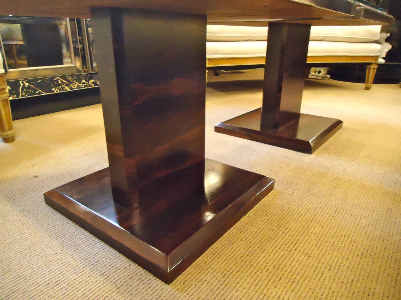American Pair of Elegant Rosewood and Chrome Cocktail Tables