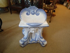 Very Special Vintage Italian Glazed Terracotta Garden Stool