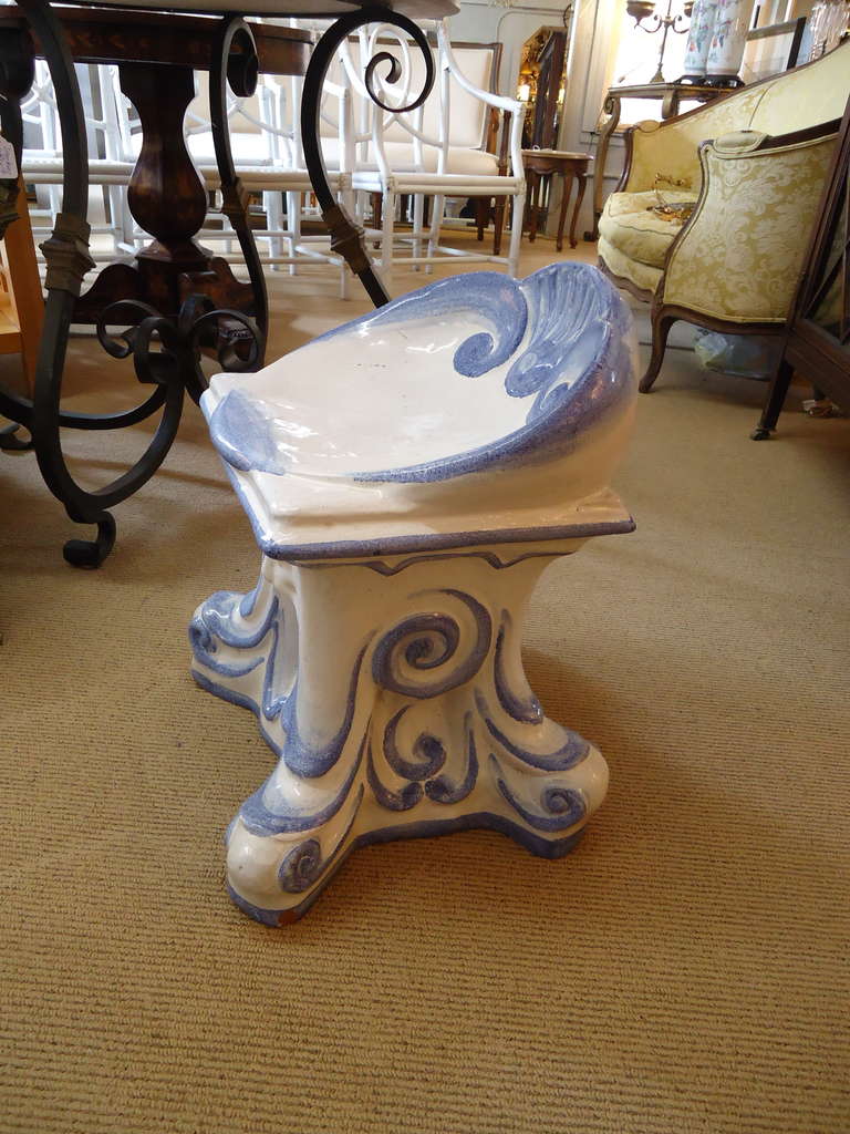 terra cotta garden stool