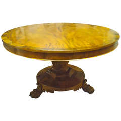 Antique Charles X Round Breakfast Center Hall Table