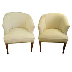 Pair of Tailored Chic Vintage Tub Chairs