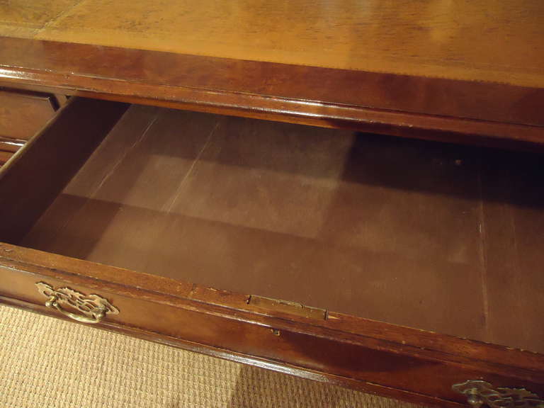 American Regal George III Style Burled Walnut Desk