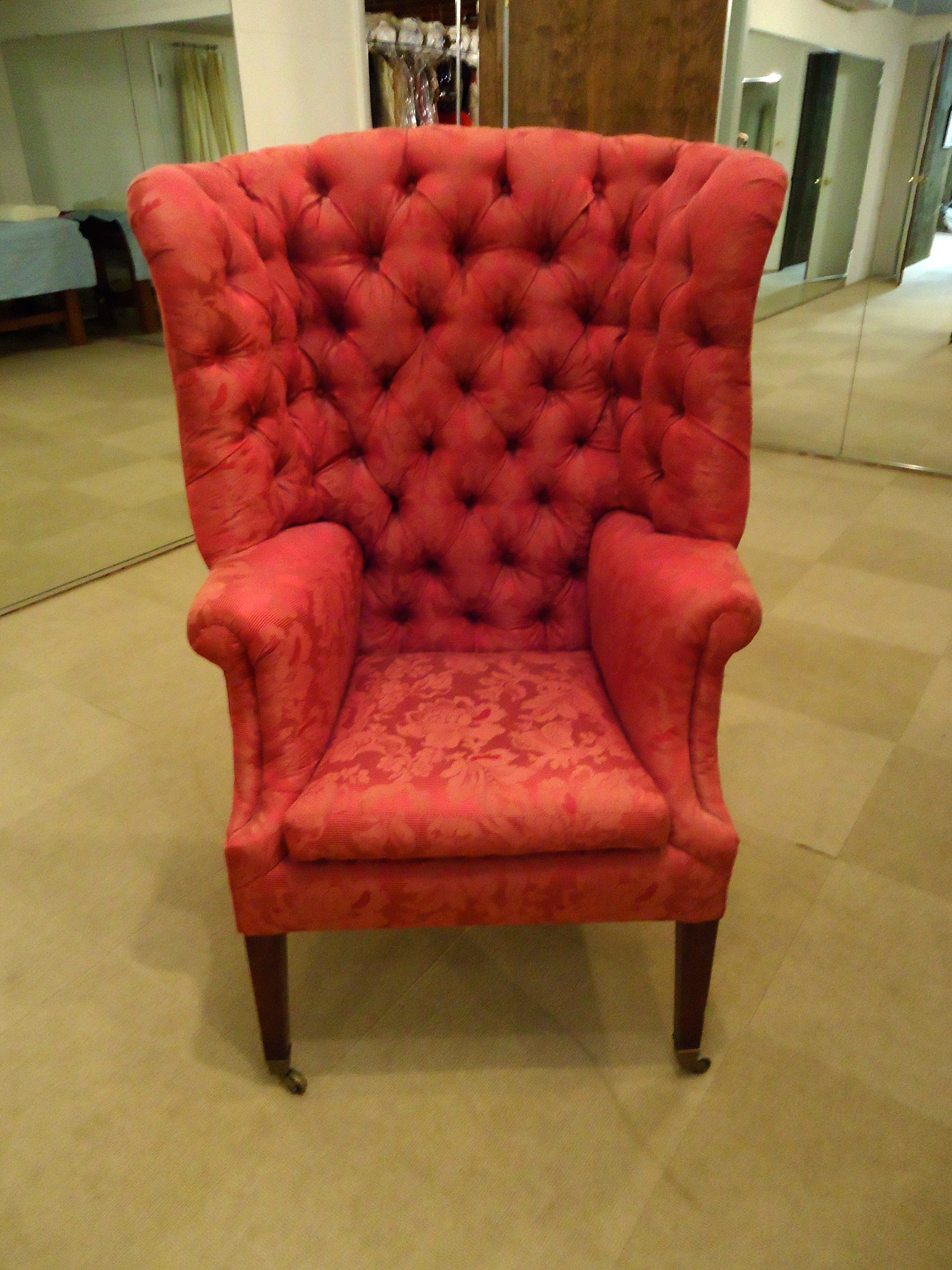 Regal Antique Tufted High Back Tub Chair