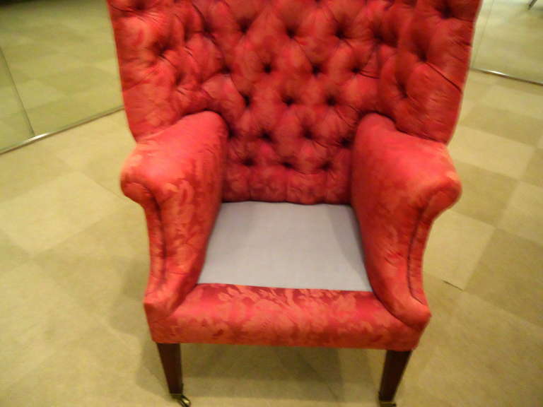 British Regal Antique Tufted High Back Tub Chair