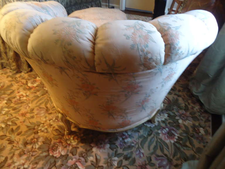 Mid-20th Century Dreamy Vintage Tufted Upholstered Chaise Recamier