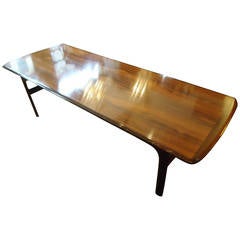 Sleek Designer Danish Modern Rosewood Coffee Table