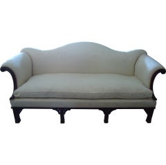 Chinese Chippendale Stretcher Sofa