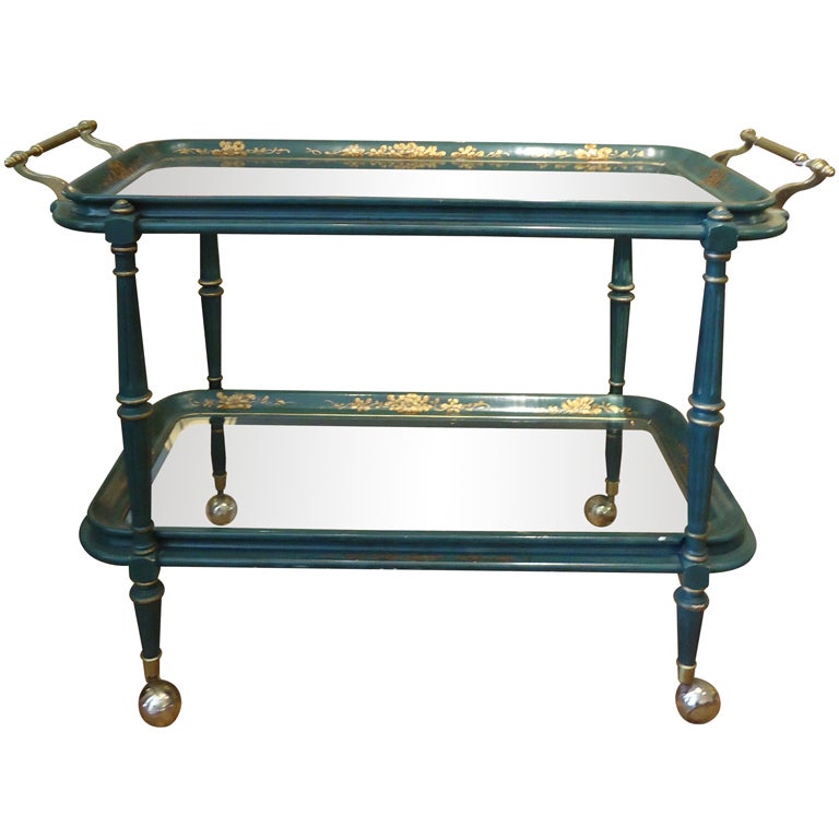 Vintage Italian Painted Bar Cart