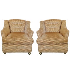 Pair of Midcentury Comfy Club Chairs