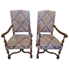 Antique Pair of Elegant English Fireside Chairs
