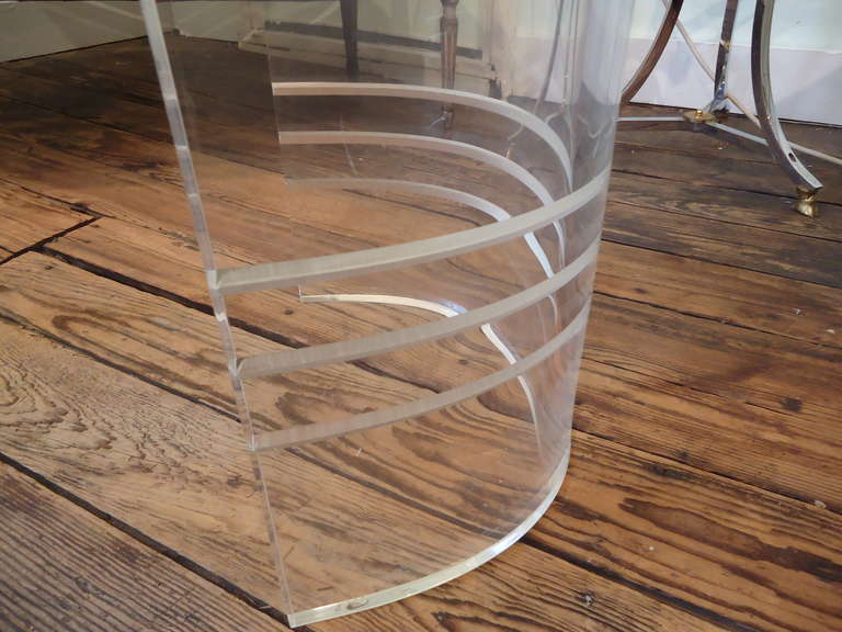 American Lucite and Glass Modern Coffee Table