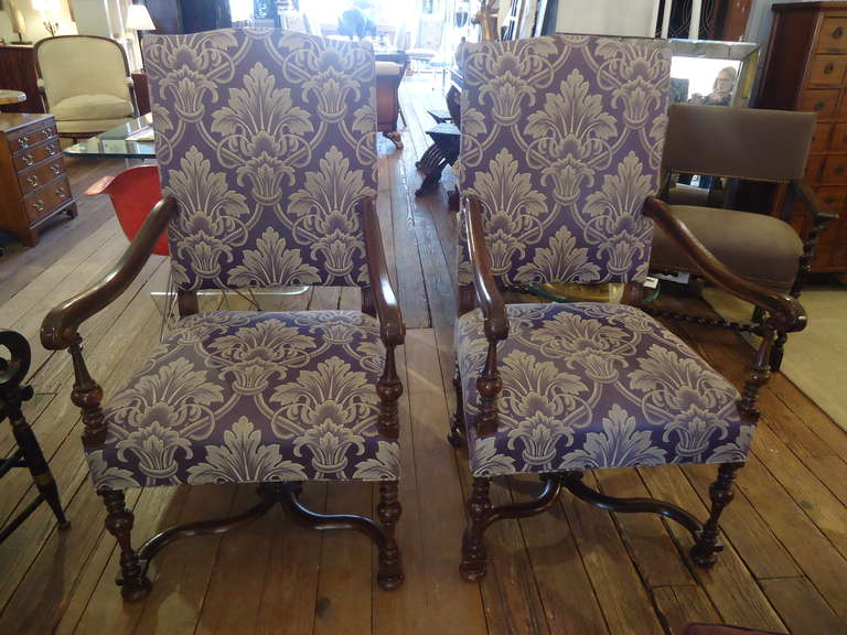 Pair of Elegant English Fireside Chairs