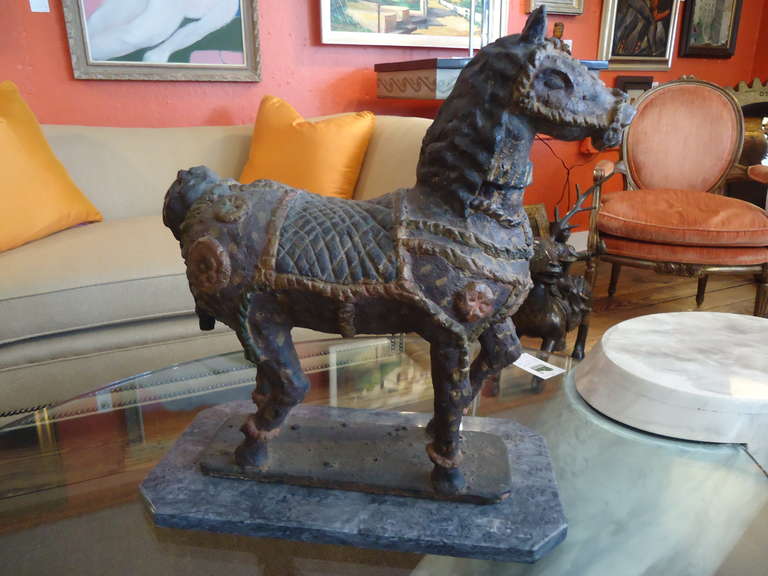 Antique Chinese Pottery Horse Sculpture