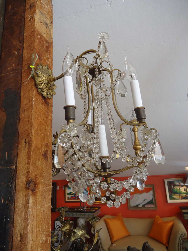 Pair of Crystal Ornate Sconces In Excellent Condition In Hopewell, NJ