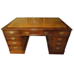 Regal George III Style Burled Walnut Desk