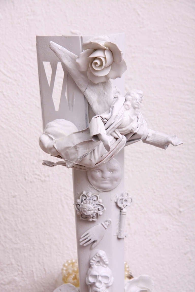 20th Century White Assemblage Sculpture For Sale