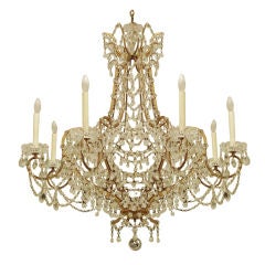 Antique Italian Gilded and Crystal Chandelier