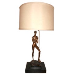 Vintage Nude Male Sculpture Lamp