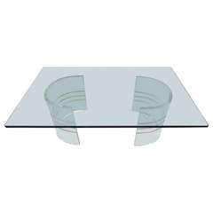 Lucite and Glass Modern Coffee Table
