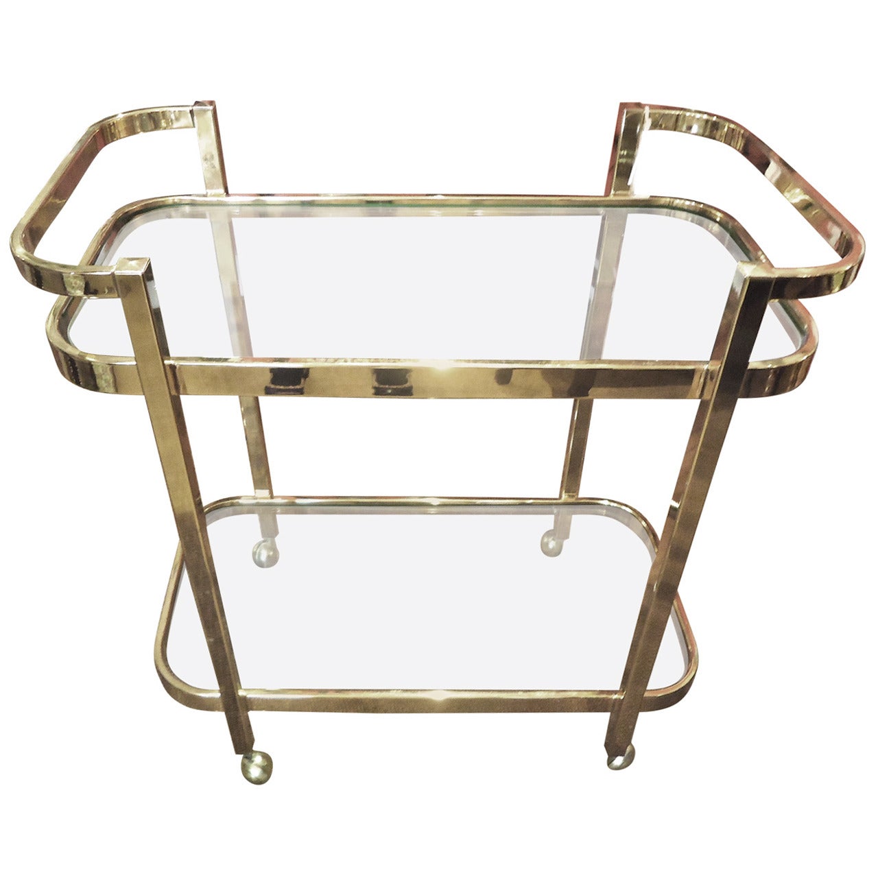 Schnazzy Brass Midcentury Bar Cart