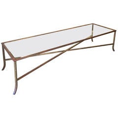 Long Narrow Bagues Style Faux Bois Coffee Table