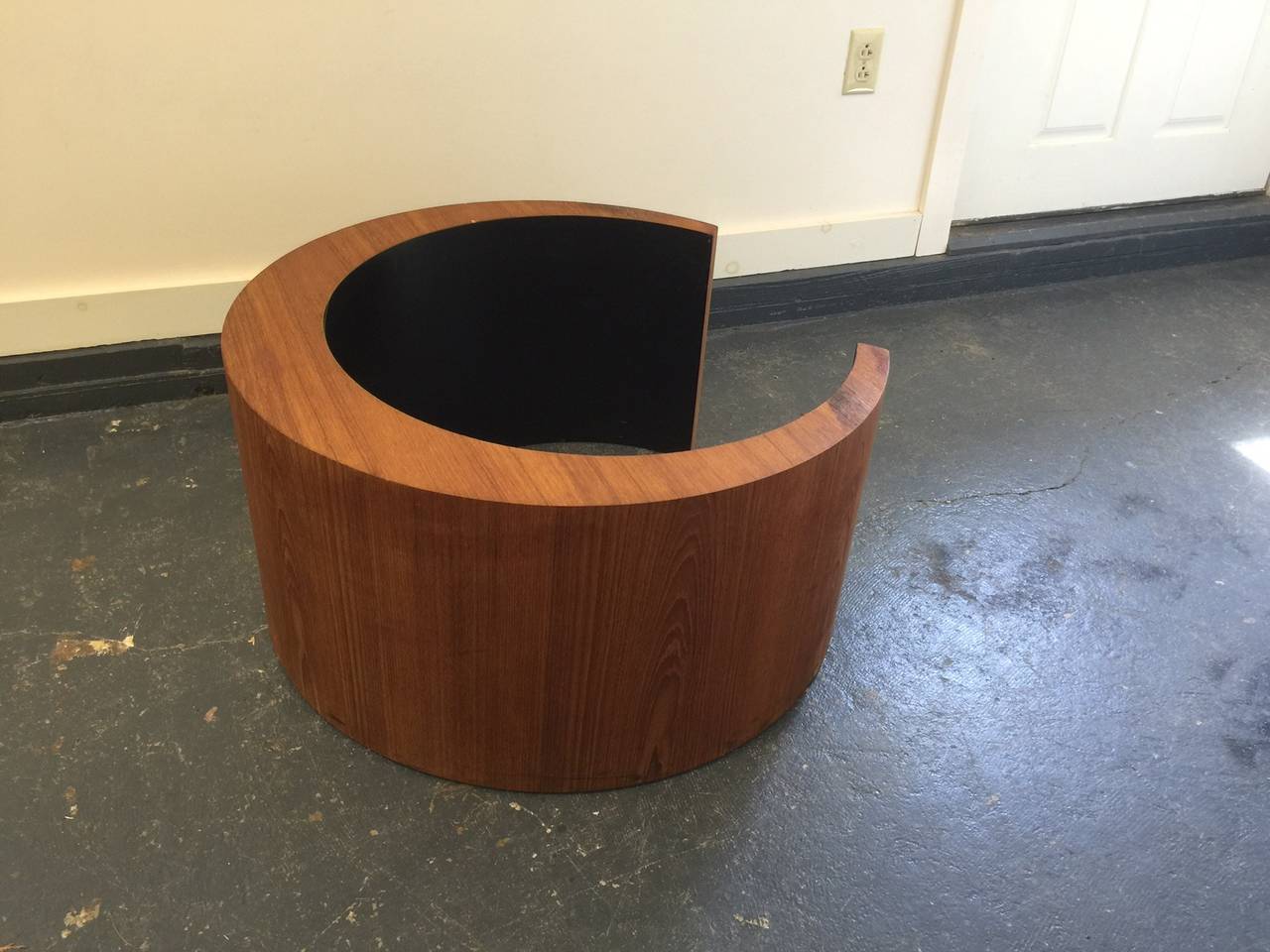 Mid Century Canadian Teak Wood, CrescentShaped Coffee Table at 1stDibs