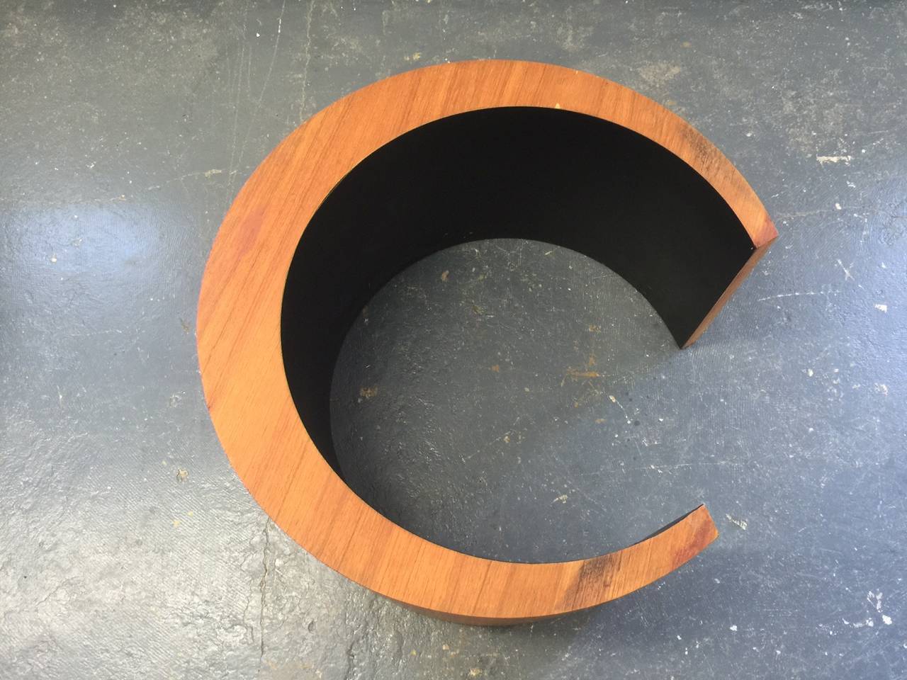 Mid Century Canadian Teak Wood, CrescentShaped Coffee Table at 1stDibs