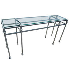 Iron Console Table with Zinc Grey Finish