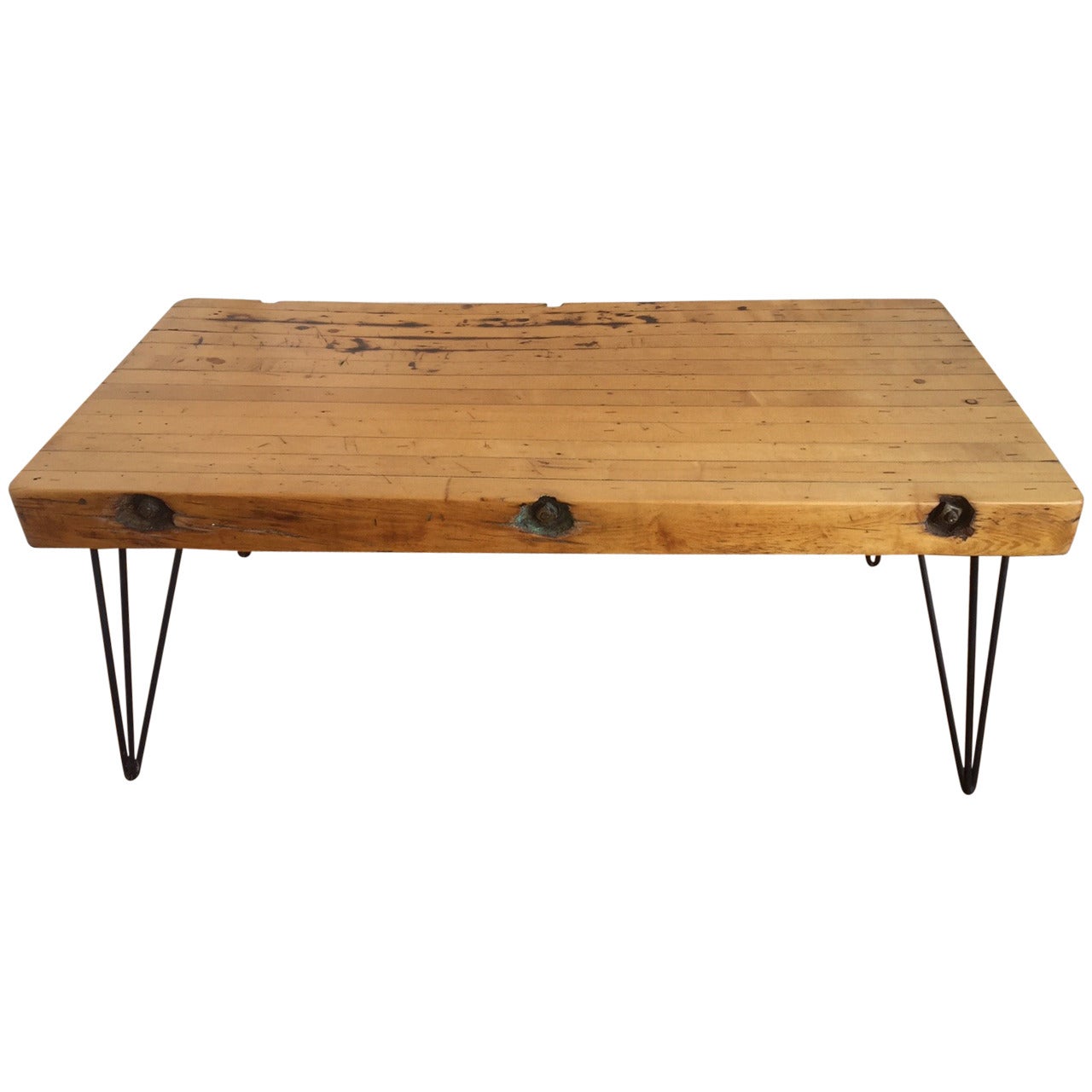 Handmade Reclaimed Butcher Block Rustic Coffee Table