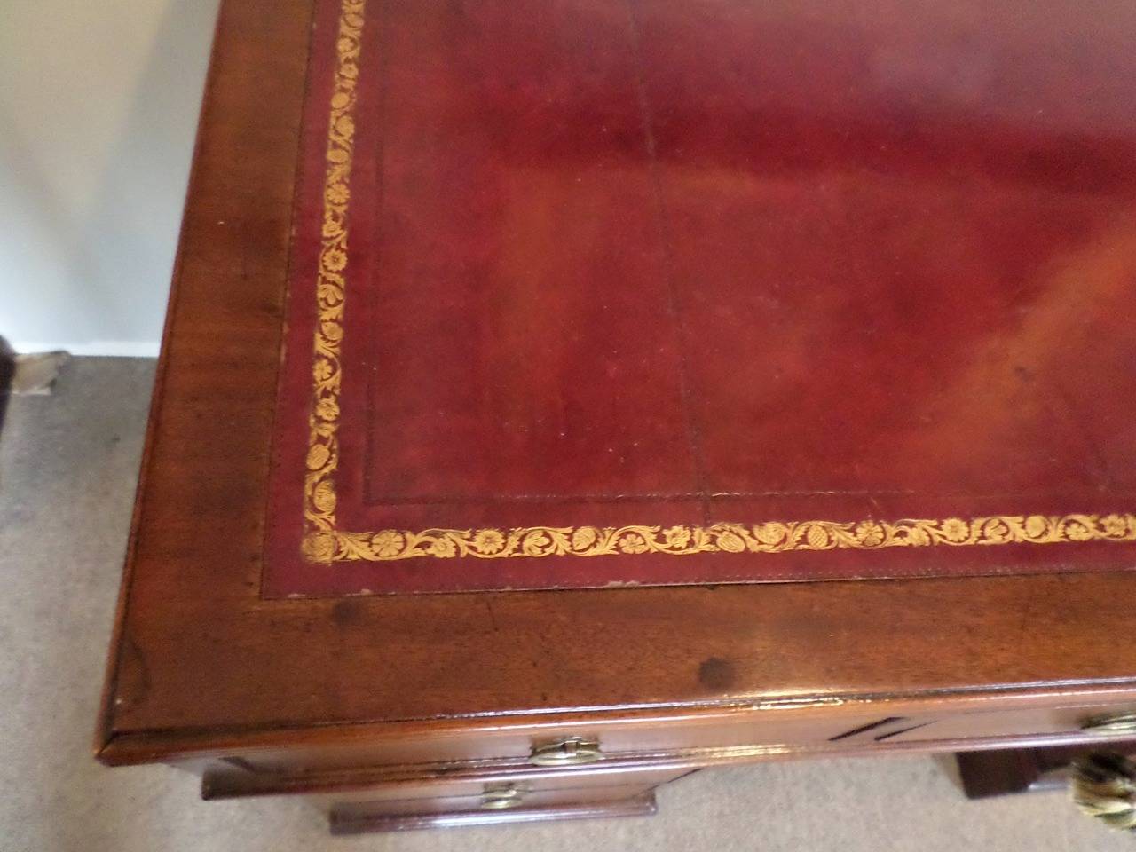Classic English Regency Mahogany Pedestal Desk 2