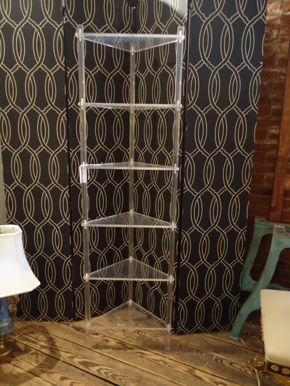 Lucite Corner Etagere