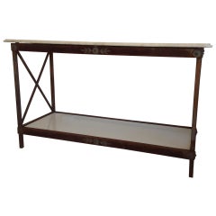 Vintage French Iron and Marble Console