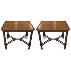 Vintage Pair of Midcentury Modern Walnut End Tables