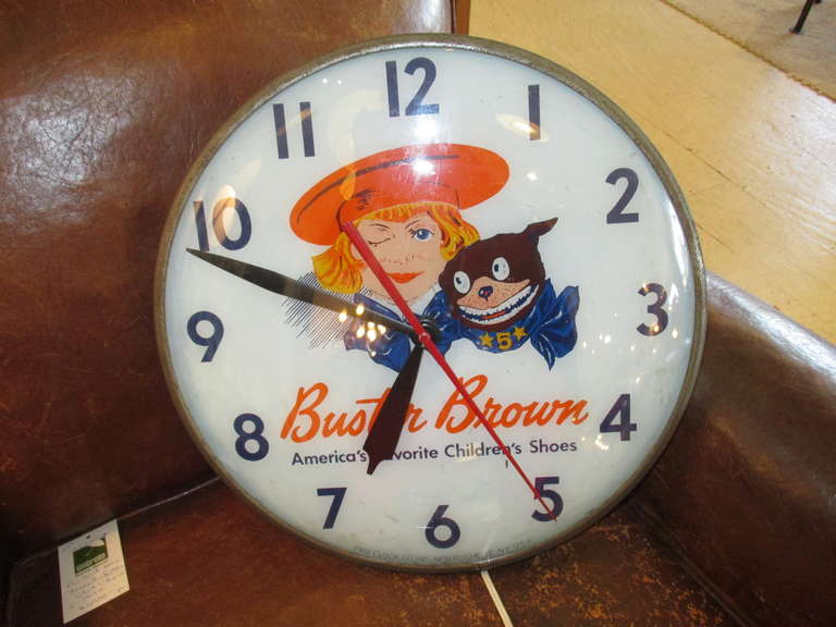 Rare Vintage Buster Brown Wall Clock