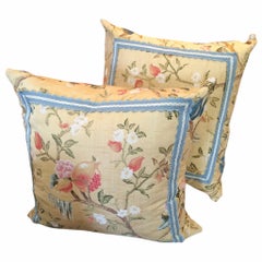 Pair of Gorgeous Vintage Scalamandre Fabric Pillows