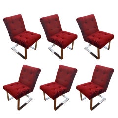 Six Rare Cantilevered Dining Chairs by Paul Evans