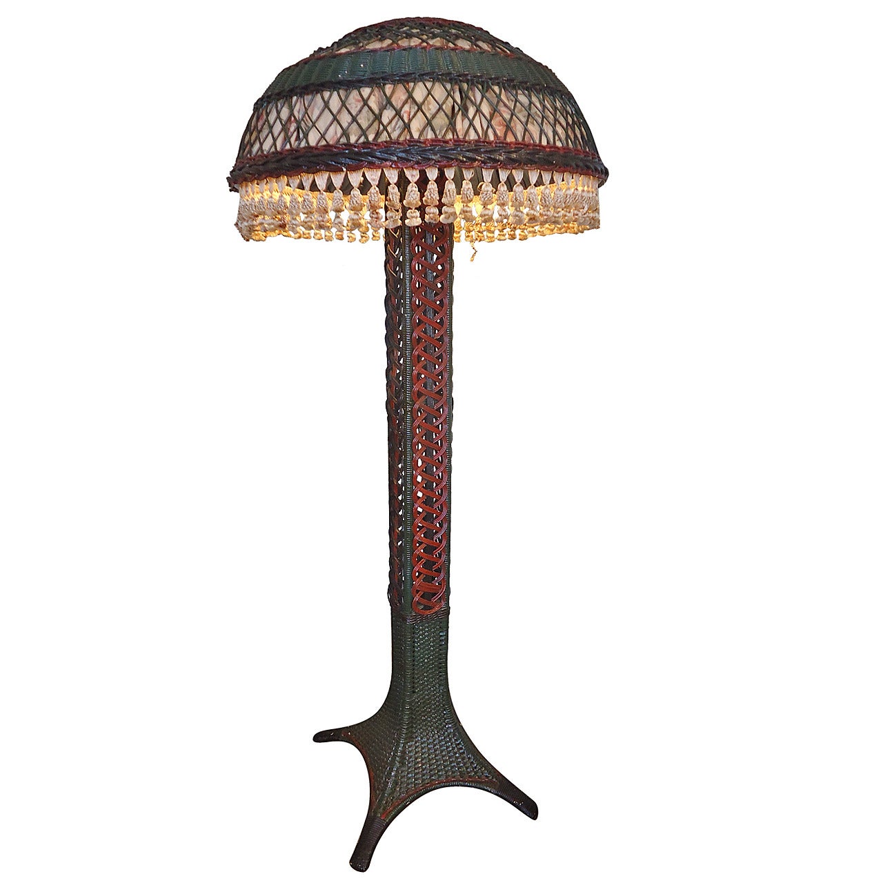 Very Large Wicker Floor Lamp