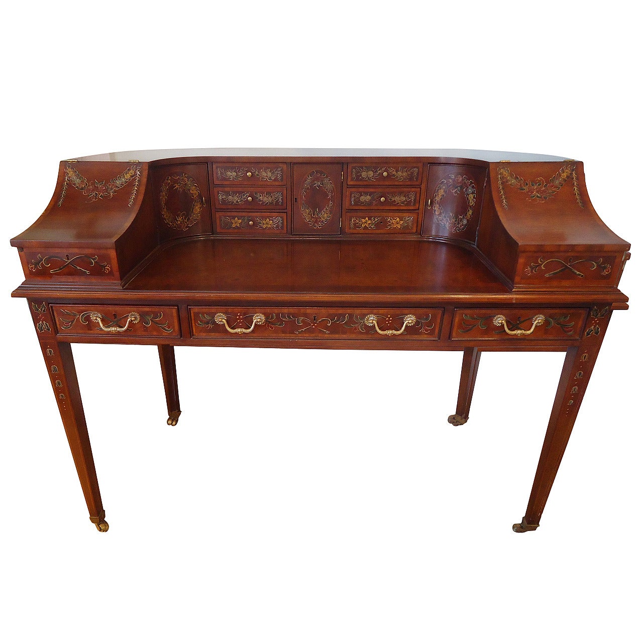 Carlton House Curved Hand-Painted Writing Desk