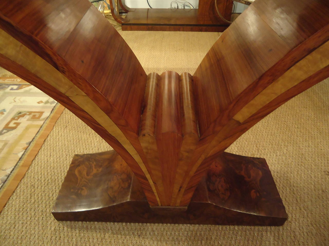 American Deco Style Custom Exotic Wood Console