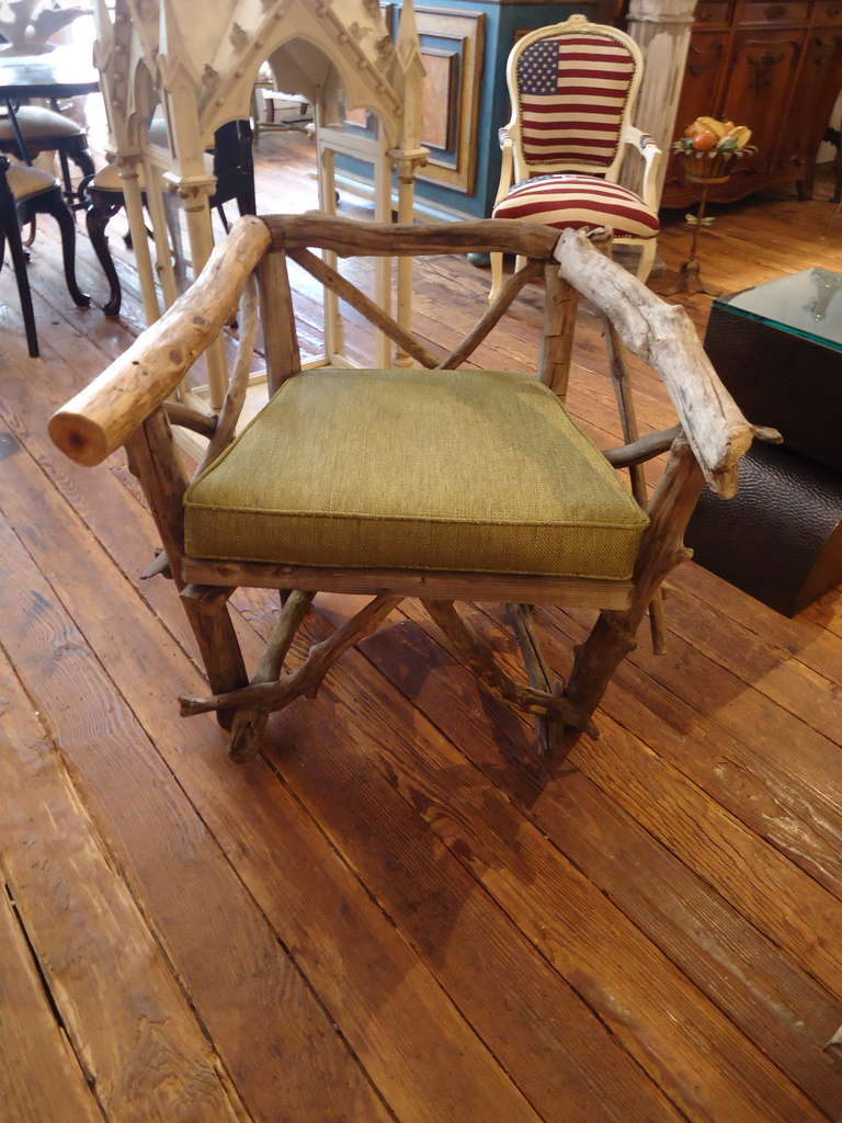 Pair of Vintage Adirondack Twig and Timber Chairs