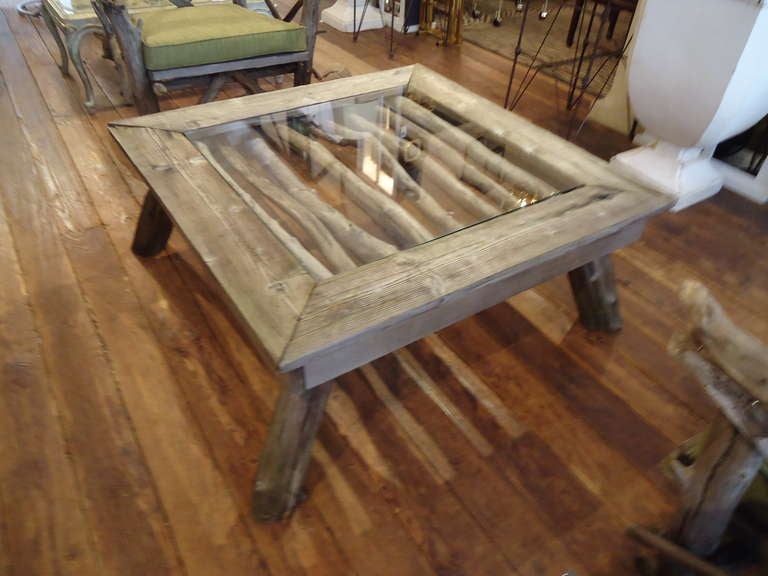 Vintage Timber and Twig Rustic Adirondack Coffeetable
