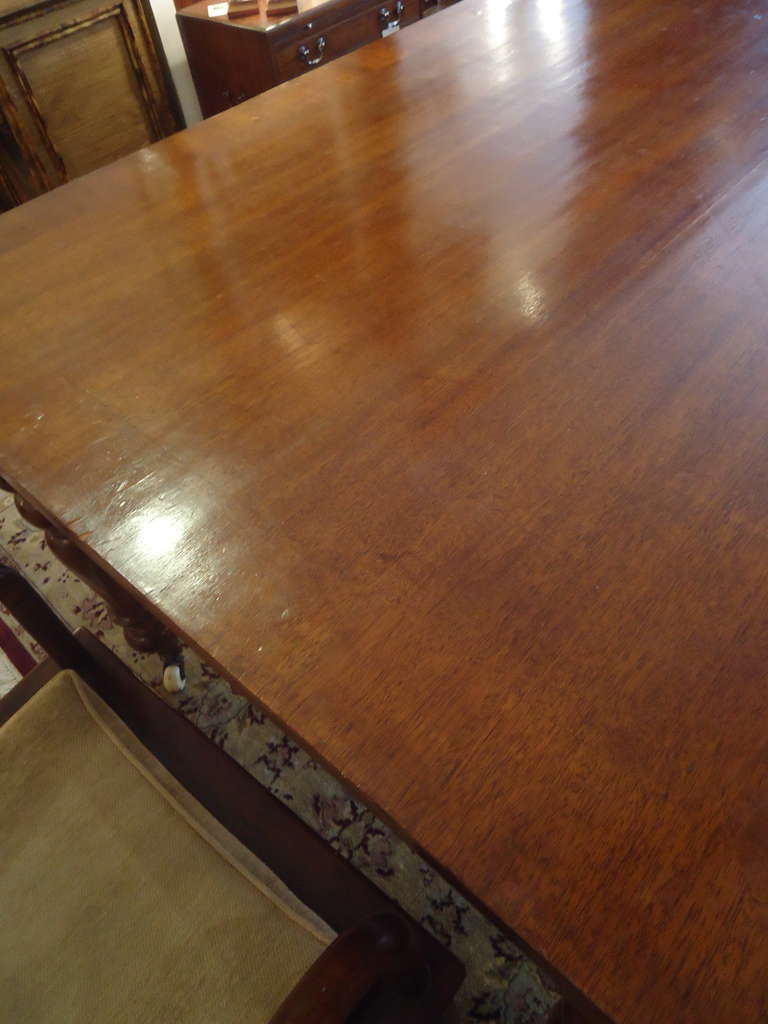 Mahogany Fabulously Long Old Library Dining Table with Double Sided Drawers