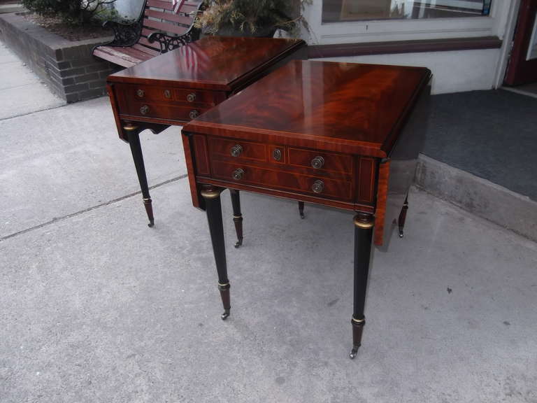 Pair of Fine Regency Style Drop Leaf Side Tables