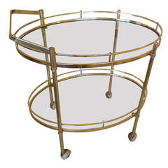 Brass and Glass Bar Cart