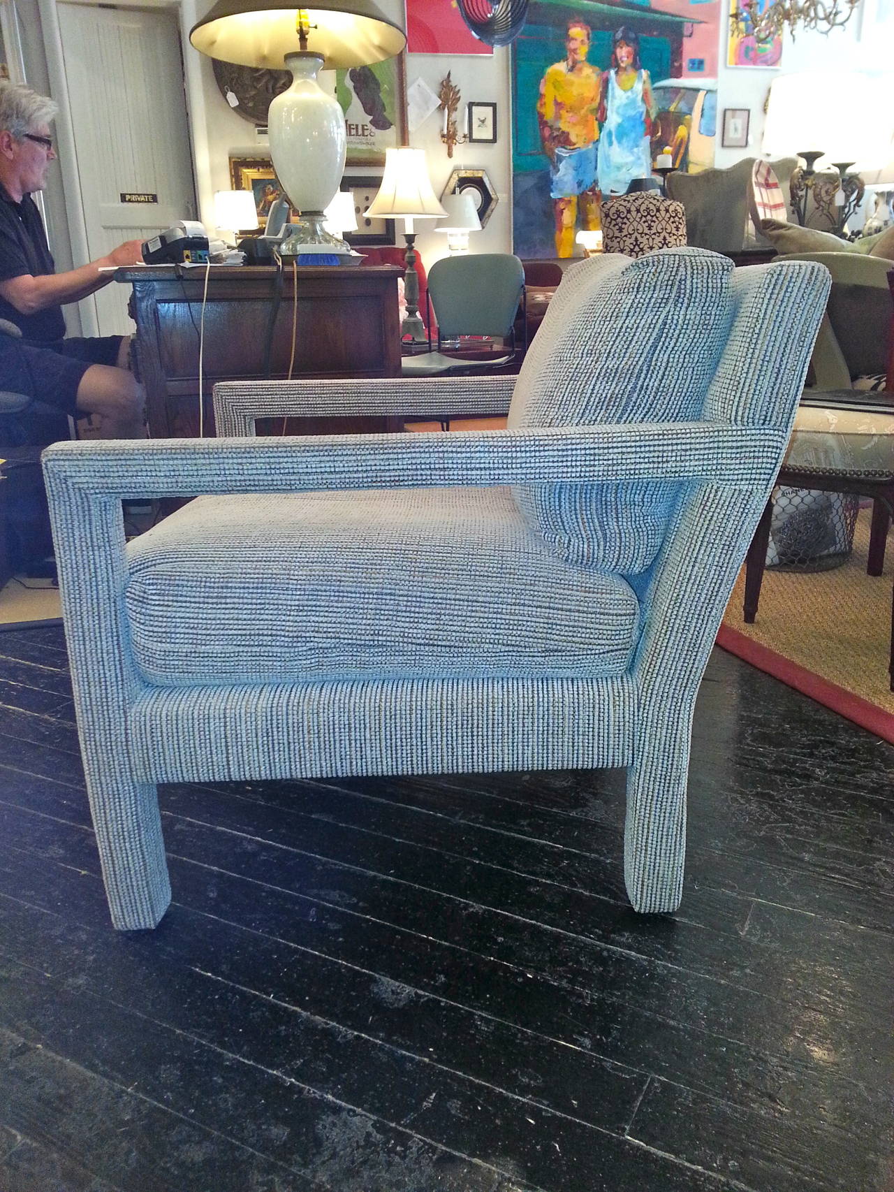 Mid-Century Modern Pair of Mid Century Modern Milo Baughman Style Lounge Chairs