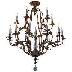 Very Grand Gold and Crystal Weinstock Chandelier