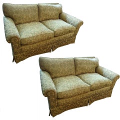 Pair of Luscious Down Loveseats with Lee Jofa Fabric
