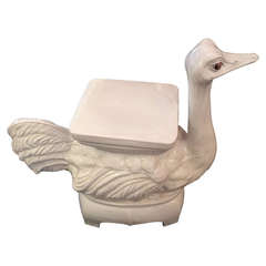 Vintage Mottahedeh Ceramic Ostrich Cocktail Table