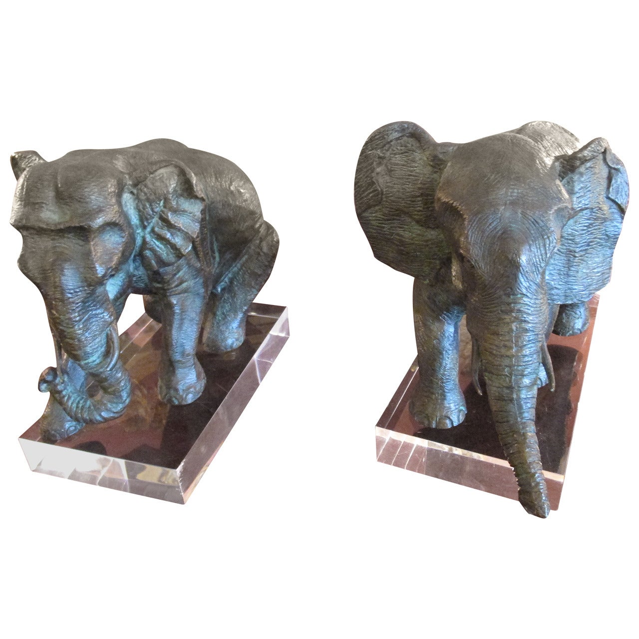 Fabulous Pair of Bronze Elephants