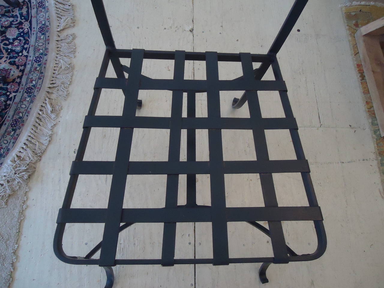 Set of Six Vintage French Wrought Iron Dining Chairs In Excellent Condition In Hopewell, NJ